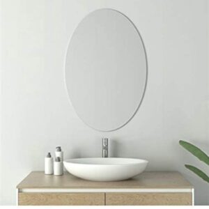 Quality Glass Oval Shape Frameless Decorative Mirror Mirror Glass for Wall Mirror for bathrooms Mirror in Home Mirror Decor Mirror Size : 12X 18 inch