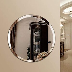 Quality Glass Glass Frameless Round Mirror for Wall Bathrooms Home (24 X 24 Inch, Silver)