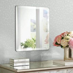 Quality Glass Square Shape Frameless Decorative Mirror Mirror Glass for Wall Mirror for bathrooms Mirror in Home Mirror Decor Mirror Size : 12X 12 inch