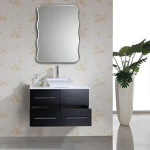 Quality Glass frameless mirror home decor mirror for bathrooms wall mirror basin mirror size : 18 Inch X 24 QG 08