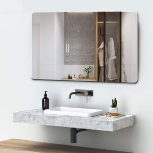 Quality Glass frameless mirror home decor mirror for bathrooms wall mirror basin mirror size : 18 Inch X 24 QG 11