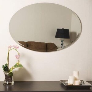 Quality Glass Oval Frameless Wall Mirror Mirror Home Decor Mirror For Bathrooms Wall Mirror Basin Mirror Size : 18 X 24 Inch QG 47