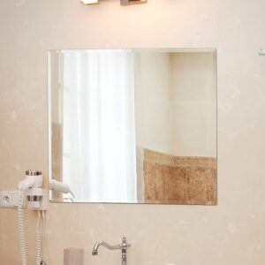 Quality Glass Square Frameless Mirror Home Decor Mirror For Bathrooms Wall Mirror Basin Mirror Size : 18 X 18 Inch QG 58