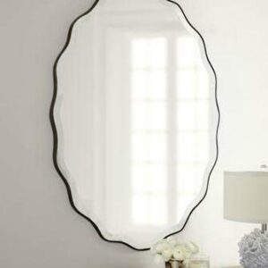 Quality Glass Oval Frameless Wall Mirror Mirror Home Decor Mirror For Bathrooms Wall Mirror Basin Mirror Size : 18 X 24 Inch QG 23