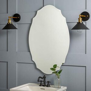 Quality Glass Frameless Mirror Home Decor Mirror For Bathrooms Wall Mirror Basin Mirror Size : 16 X 24 Inch QG 84