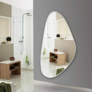 Quality Glass Frameless Mirror Home Decor Mirror For Bathrooms Wall Mirror Basin Mirror Size : 18 X 36 Inch QG 80