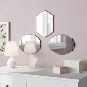 Quality Glass Frameless Mirror Home Decor Mirror For Bathrooms Wall Mirror Basin Mirror Size : 18 X 24 Inch Set of 3 Pcs QG 92