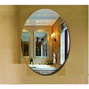 Quality Glass Frameless Oval Mirror Home Decor Mirror For Bathrooms Wall Mirror Basin Mirror Size : 14 X 20 Inch QG 124