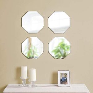 Quality Glass Oval Frameless Wall Mirror Mirror Home Decor Mirror For Bathrooms Wall Mirror Basin Mirror Size : 12 X 12 Set of 4 Pcs Inch QG 112
