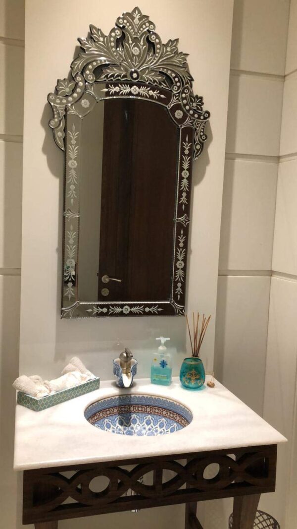 Quality Glass Venetian Mirror for Living Room Decorative Mirror Dimension 34x60 Inches VM 132