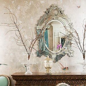 Tinitalo Venetian Oval Mirror for Living Room Decorative Mirror Dimension 36x60 Inches VM 4