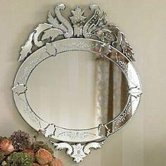 Quality Glass Venetian Oval Mirror for Living Room Decorative Mirror Dimension 42x42 Inches TVM 102