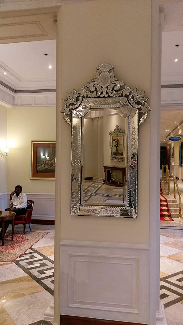 Quality Glass Venetian Rectangular Mirror for Living Room Decorative Mirror Dimension 32x48 Inches VM 76