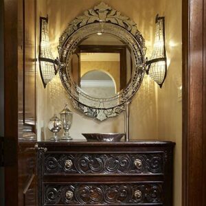 Quality Glass Venetian Round Mirror for Living Room Decorative Mirror Dimension 30X48 Inches VM 8
