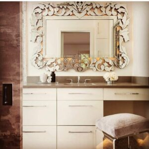 Quality Glass Venetian Rectangular Mirror for Living Room Decorative Mirror Dimension 40x60Inches VM 83