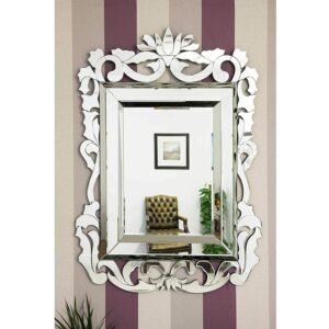 Tinitalo Venetian Rectangular Mirror for Living Room Decorative Mirror Dimension 24x40 Inches VM 97