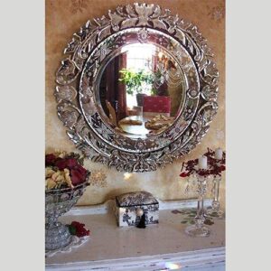 Quality Glass Venetian Round Mirror for Living Room Decorative Mirror Dimension 30x30Inches VM 59