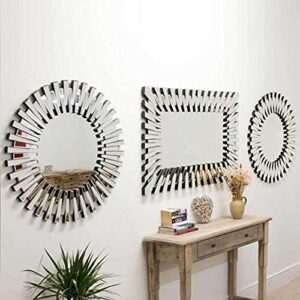 Quality Glass Decorative Wall Mirror for Living Room Mirror in Home Wall Mirror Modern Mirror Set of 2 Size 26"X 26" Inches 26"X 40" Inches NMM 215