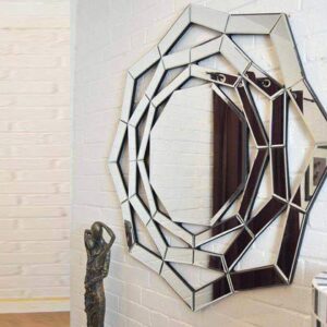Quality Glass Round Decorative Silver Wall Mirror for Living Room Mirror in Home Wall Mirror Modern Mirror Size 36"X36" Inches TNM 100