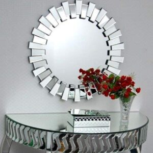 Quality Glass Silver Round Decorative Wall Mirror for Living Room Wall Mirror Mirror for Bathroom Mirror in Home Decorative Mirror Modern Mirror Mirror Size : 30"X30" Inches NMM 7
