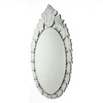 Quality Glass Oval Venetian Mirror Decorative Mirror Traditional Mirror Designer Art Mirror Living Room Mirror for Living Room Color Silver 18"x29" Inces SVM 24