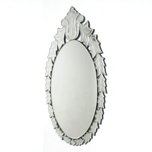 Quality Glass Oval Venetian Mirror Decorative Mirror Traditional Mirror Designer Art Mirror Living Room Mirror for Living Room Color Silver 18"x29" Inces SVM 24
