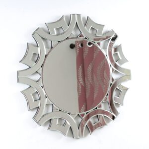 Quality Glass Decorative Round Modern Wall Mirror in Home Decorative Mirror Modern Mirror Mirror Size : 26"x26" Inches Color Silver SVM 30