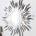 Quality Glass Brown Silver Round Decorative Wall Mirror for Living Room Wall Mirror Mirror for bathrooms Mirror in Home Decorative Mirror Modern Mirror Mirror Size : 32"x32" Inches NMM 48