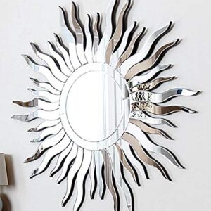 Quality Glass Brown Silver Round Decorative Wall Mirror for Living Room Wall Mirror Mirror for bathrooms Mirror in Home Decorative Mirror Modern Mirror Mirror Size : 32"x32" Inches NMM 48