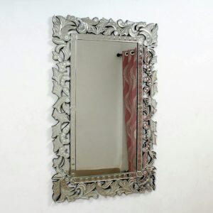 Quality Glass Venetian Mirror Decorative Mirror Traditional Mirror Designer Art Mirror Living Room Mirror for Living Room Color Silver 28"x42" Inces SVM 65