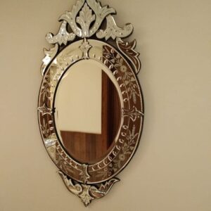 Quality Glass Oval Venetian Mirror Decorative Mirror Traditional Mirror Designer Art Mirror Living Room Mirror for Living Room Color Silver 20"x36" Inces SVM 67