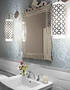 Quality Glass Verticle Venetian Mirror Decorative Mirror Traditional Mirror Designer Art Mirror Living Room Mirror for Living Room Color Silver 24"x36" Inces SVM 70