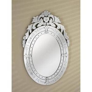 Quality Glass Oval Venetian Mirror Decorative Mirror Traditional Mirror Designer Art Mirror Living Room Mirror for Living Room Color Silver 22"x36" Inces SVM 71