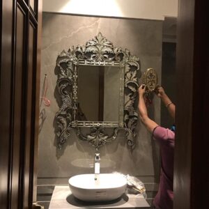 Quality Glass Venetian Mirror Decorative Mirror Traditional Mirror Designer Art Mirror Living Room Mirror for Living Room Color Silver 28"x40" Inces SVM 77
