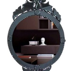 Quality Glass Venetian Mirror Decorative Mirror Traditional Mirror Designer Art Mirror Living Room Mirror for Living Room Color Silver and Black 22"x32" Inches SVM 83