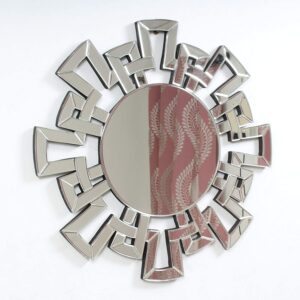Quality Glass Silver Round Decorative Wall Mirror for Living Room Wall Mirror Mirror for Bathrooms Mirror in Home Decorative Mirror Modern Mirror Mirror Size : 24"X24" Inches NMM 51
