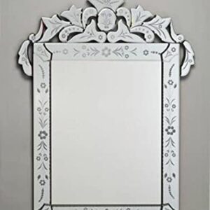 Quality Glass Venetian Mirror Decorative Mirror Traditional Mirror Designer Art Mirror Living Room Mirror for Living Room Color Silver 22"x34" Inces SVM 87