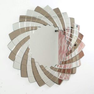 Quality Glass Brown Round Decorative Wall Mirror for Living Room Wall Mirror Mirror for bathrooms Mirror in Home Decorative Mirror Modern Mirror Mirror Size 36"x36" Inches NMM 61