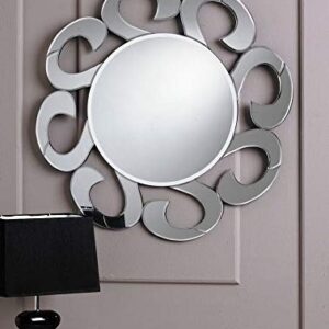 Quality Glass Silver Round Decorative Wall Mirror for Living Room Wall Mirror Mirror for bathrooms Mirror in Home Decorative Mirror Modern Mirror Mirror Size : 30"x30" Inches NMM 62