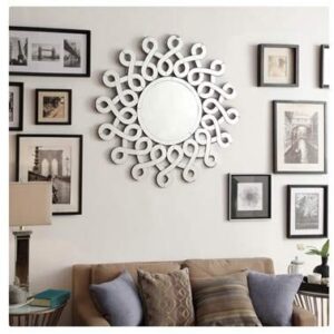 Quality Glass Silver Round Decorative Wall Mirror for Living Room Wall Mirror Mirror for Bathrooms Mirror in Home Decorative Mirror Modern Mirror Mirror Size 32"X32" Inches NMM 42