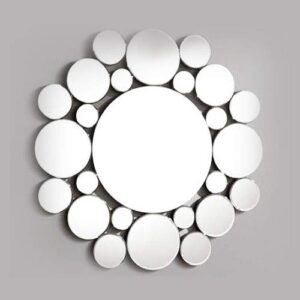 Quality Glass Silver Round Decorative Wall Mirror for Living Room Wall Mirror Mirror for Bathrooms Mirror in Home Decorative Mirror Modern Mirror Mirror Size : 32"X32" Inches NMM 79