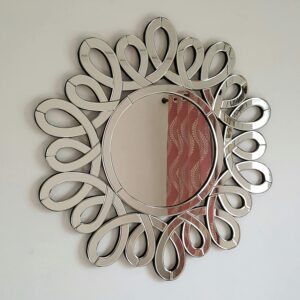 Quality Glass Silver Round Decorative Wall Mirror for Living Room Wall Mirror Mirror for Bathroom Mirror in Home Decorative Mirror Modern Mirror Mirror Size : 34"X34" Inches NMM 8