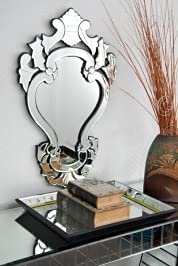 Quality Glass Venetian Mirror Decorative Mirror Traditional Mirror Designer Art Mirror Living Room Mirror for Living Room Color Silver 18"x30" Inces SVM 20