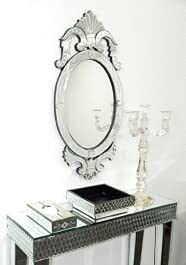 Quality Glass Venetian Mirror Decorative Mirror Traditional Mirror Designer Art Mirror Living Room Mirror for Living Room Color Silver 18"x32" Inces SVM 28