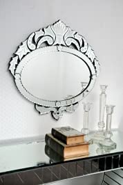Quality Glass Venetian Mirror Decorative Mirror Traditional Mirror Designer Art Mirror Living Room Mirror for Living Room Color Silver 27"x28" Inces SVM 29
