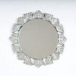 Quality Glass Venetian Round Mirror Decorative Mirror Traditional Mirror Designer Art Mirror Living Room Mirror for Living Room Color Silver 26"x26" Inces SVM 32