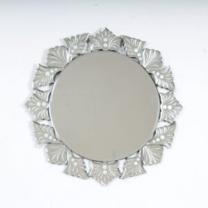 Quality Glass Venetian Round Mirror Decorative Mirror Traditional Mirror Designer Art Mirror Living Room Mirror for Living Room Color Silver 26"x26" Inces SVM 32