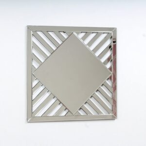 Quality Glass Square Decorative Modern Wall Mirror in Home Decorative Mirror Modern Mirror Mirror Size : 23"x23" Inches Color Silver SVM 33