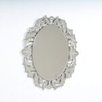 Quality Glass Oval Venetian Mirror Decorative Mirror Traditional Mirror Designer Art Mirror Living Room Mirror for Living Room Color Silver 22"x30" Inces SVM 35