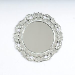 Quality Glass Round Venetian Mirror Decorative Mirror Traditional Mirror Designer Art Mirror Living Room Mirror for Living Room Color Silver 26"x26" Inces SVM 38